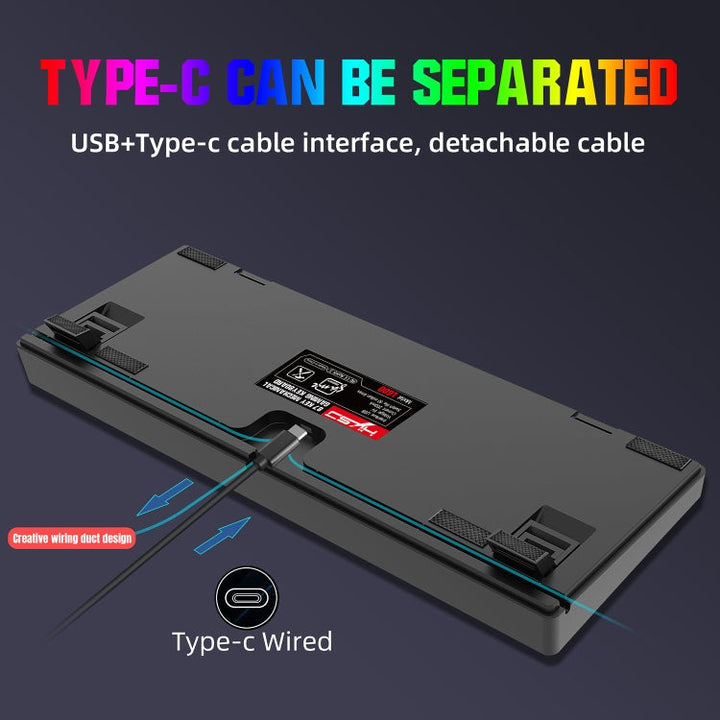 Lisslune | HXSJ L600 87 Keys USB-C / Type-C Wired Red Switch Mechanical Keyboard with Cool Backlight (Black)