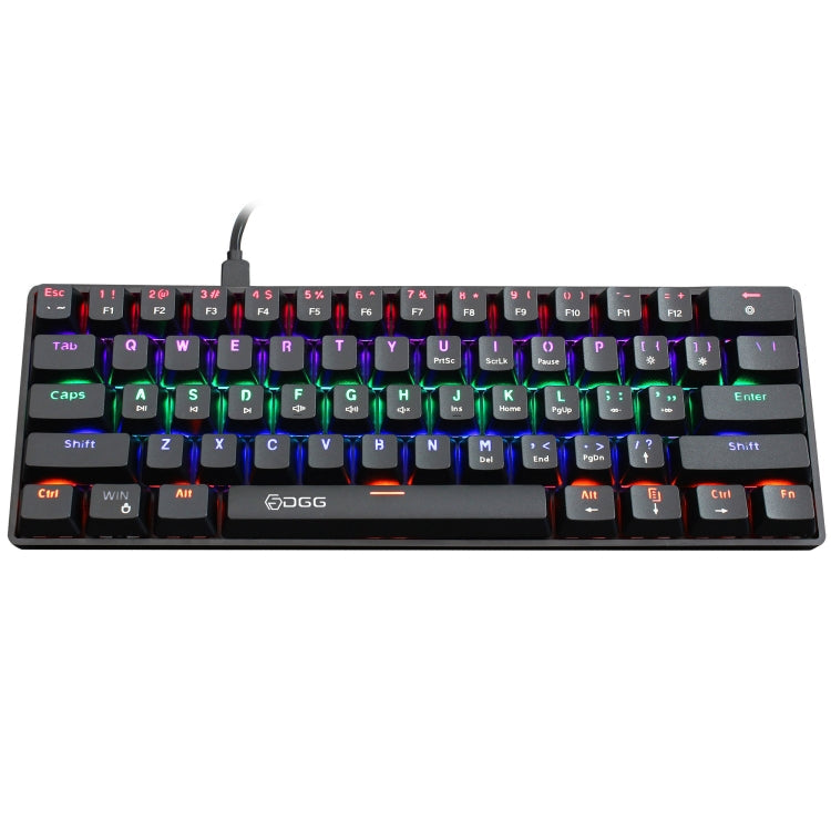 Lisslune | HXSJ V900 61 Keys Cool Light Effect Mechanical Wired Keyboard (Black)
