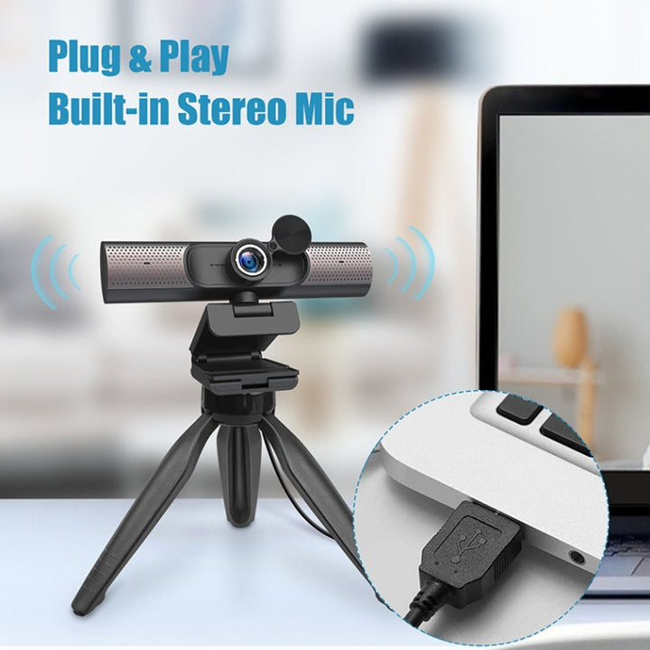 Lisslune | HY33 1080P HD USB Computer Webcam, Type: without speaker (Black)