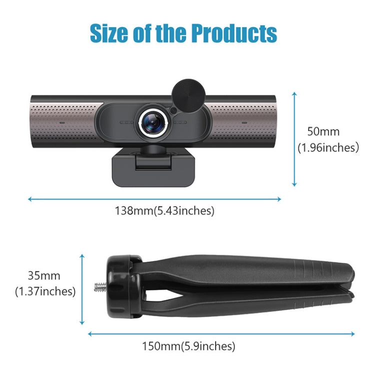 Lisslune | HY33 1080P HD USB Computer Webcam, Type: without speaker (Black)