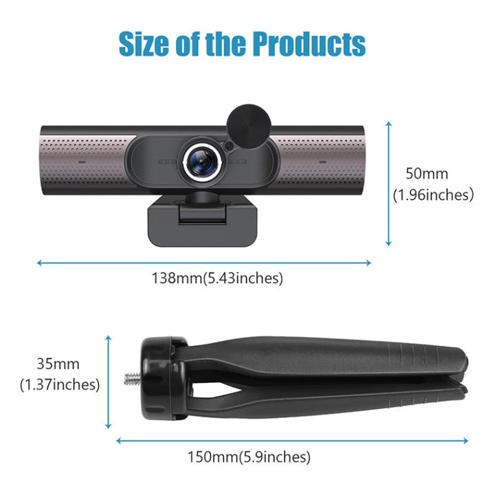 Lisslune | HY33 1080P HD USB Computer Webcam, Type: without speaker (Black)
