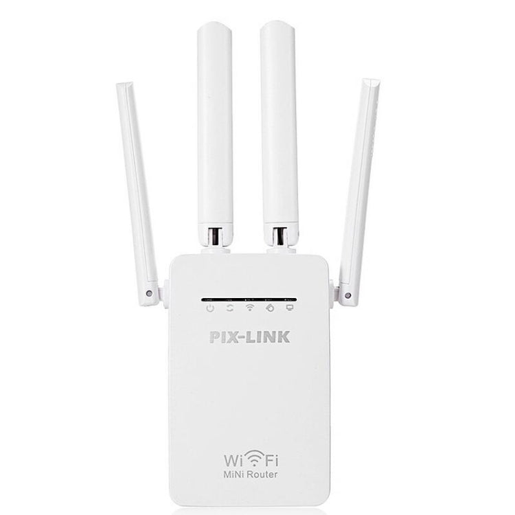 Lisslune | Wireless Smart WiFi Router Repeater with 4 WiFi Antennas, Plug Specification: UK Plug (White)