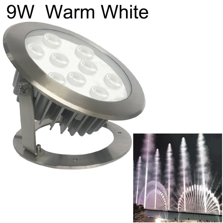 Lisslune | 9W Quadrat Park Landscape LED Underwater Light Pool Light (Warm White Light)
