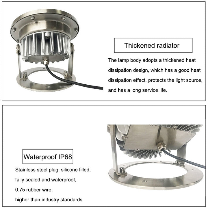 Lisslune | 9W Quadrat Park Landscape LED Underwater Light Pool Light (Warm White Light)