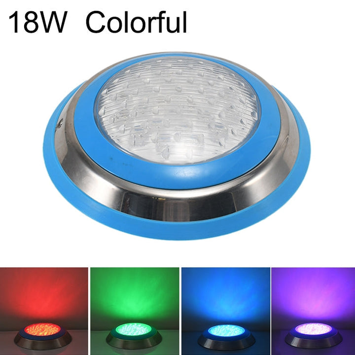 Lisslune | 18W LED Stainless Steel Wall Mounted Pool Light Landscape Underwater Light (Colorful Light)