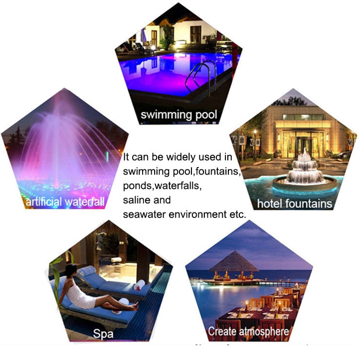 Lisslune | 18W LED Stainless Steel Wall Mounted Pool Light Landscape Underwater Light (Colorful Light)