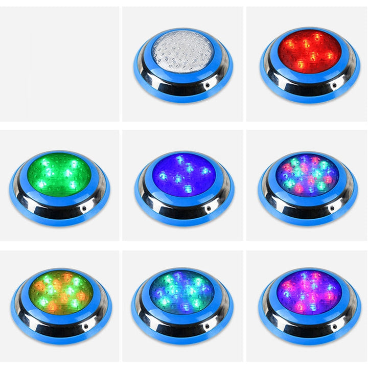 Lisslune | 18W LED Stainless Steel Wall Mounted Pool Light Landscape Underwater Light (Colorful Light)