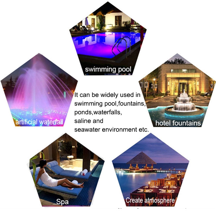 Lisslune | 15W LED Stainless Steel Wall Mounted Pool Lighting Landscape Underwater Light (Colored Light + Remote Control)