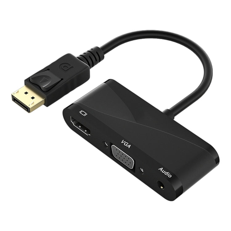 Lisslune | D45 3 in 1 DP to HDMI + VGA + 3.5 Audio Converter Cable (Black)