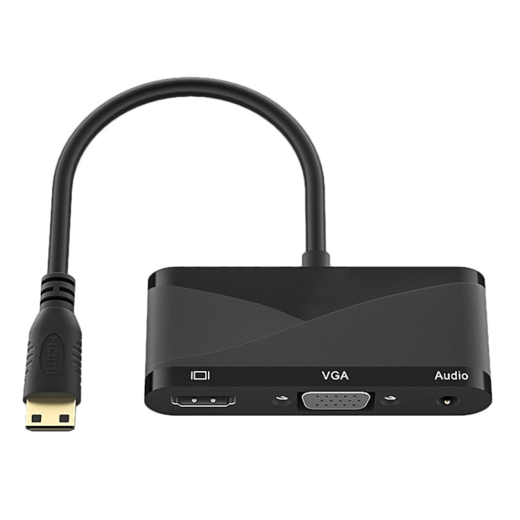 Lisslune | h114 3 in 1 Mini HDMI to HDMI + VGA + 3.5 Audio Converter Cable (Black)