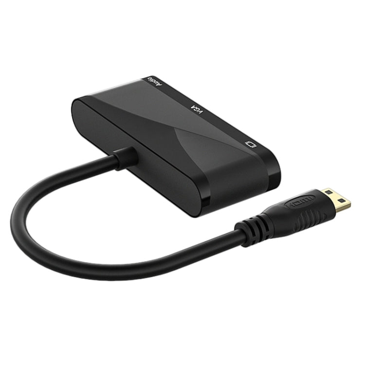 Lisslune | h114 3 in 1 Mini HDMI to HDMI + VGA + 3.5 Audio Converter Cable (Black)