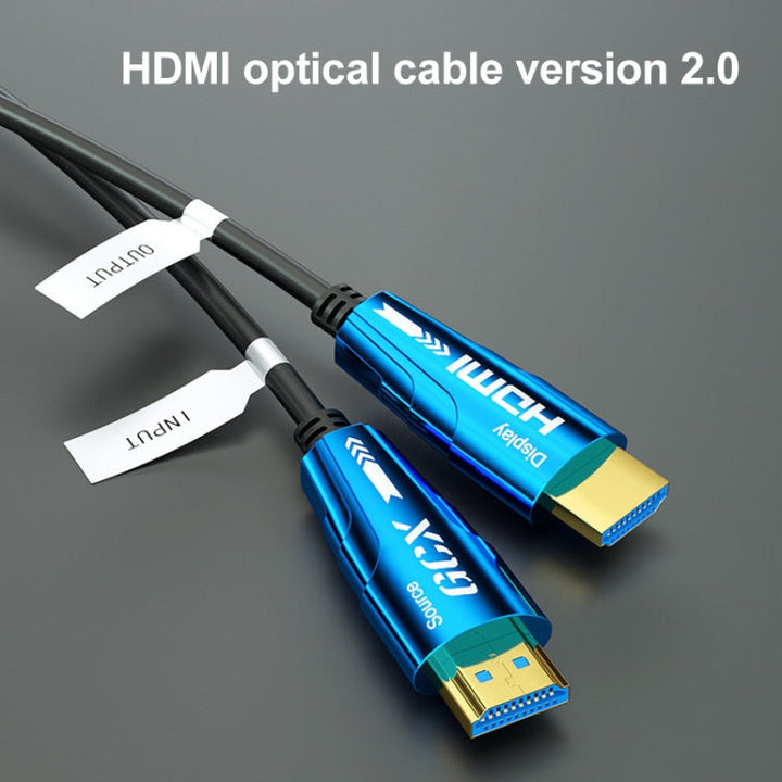 Lisslune | HDMI 2.0 plug to HDMI 2.0 plug 4K HD Active Optical Cable, Cable length: 5m