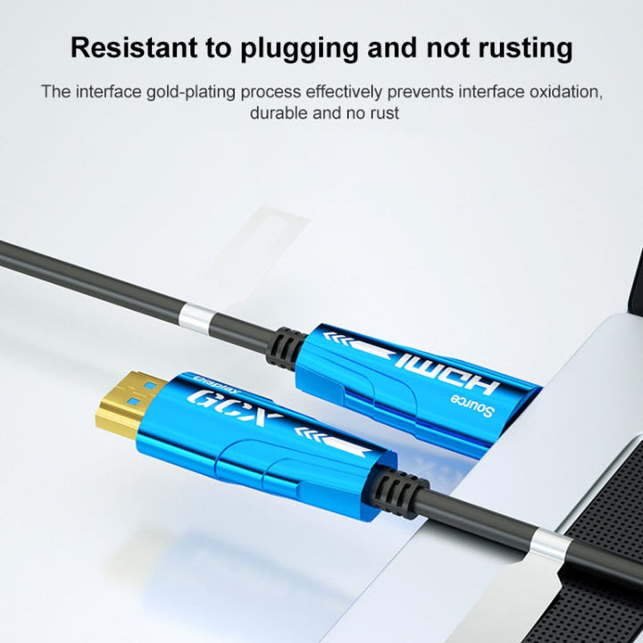 Lisslune | HDMI 2.0 Plug to HDMI 2.0 Plug 4K HD Active Optical Cable, Cable Length: 10m