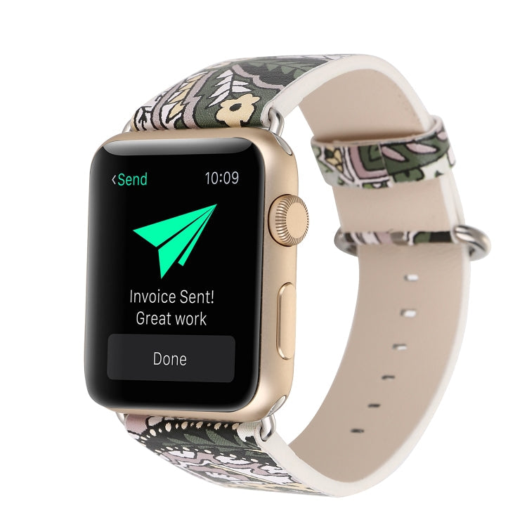 Lisslune | For Apple Watch Series 9&8&7 41mm / SE 3&SE 2&6&SE&5&4 40mm / 3&2&1 38mm Fashion Band Watch Strap (Flowers)