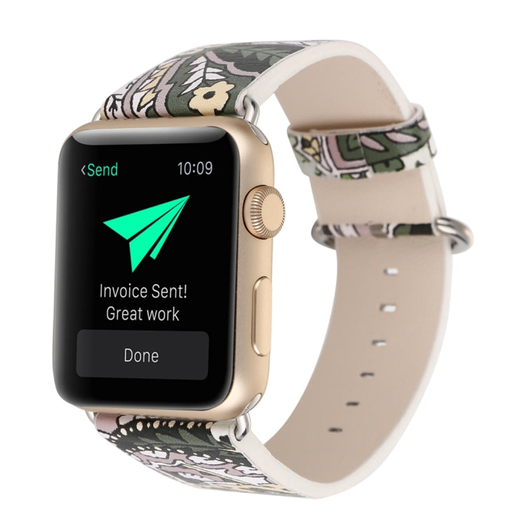 Lisslune | For Apple Watch Series 9&8&7 41mm / SE 3&SE 2&6&SE&5&4 40mm / 3&2&1 38mm Fashion Band Watch Strap (Flowers)