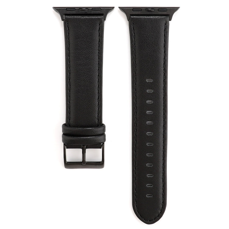 Lisslune | For Apple Watch Series 9&8&7 41mm / SE 3&SE 2&6&SE&5&4 40mm / 3&2&1 38mm Oil Wax Crazy Horse Texture Leather Watch Strap (Black)