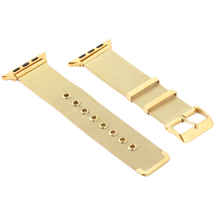 Lisslune | For Apple Watch 46 mm / 49 mm / 45 mm / 44 mm / 42 mm Milanese Stainless Steel Double Buckle Watch Band (Gold)