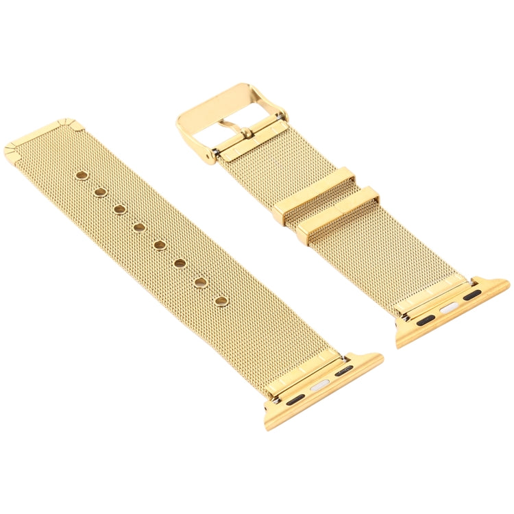 Lisslune | For Apple Watch 46 mm / 49 mm / 45 mm / 44 mm / 42 mm Milanese Stainless Steel Double Buckle Watch Band (Gold)