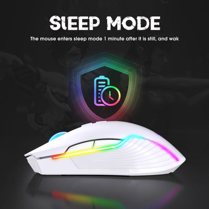 Lisslune | ONIKUMA CW905 2.4G RGB Lighting Wireless Mouse (Gray White)