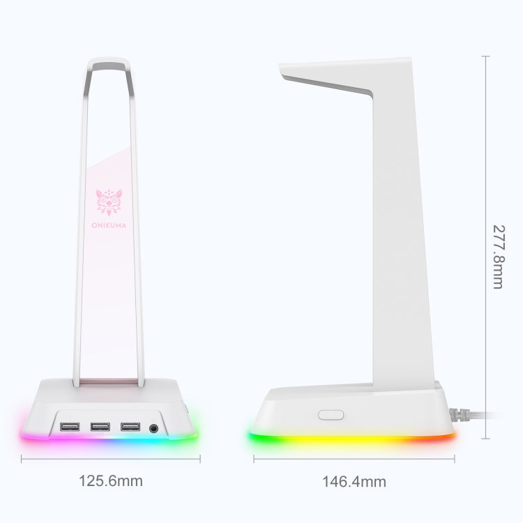 Lisslune | ONIKUMA ST-2 RGB Lighting Headset Stand (White)