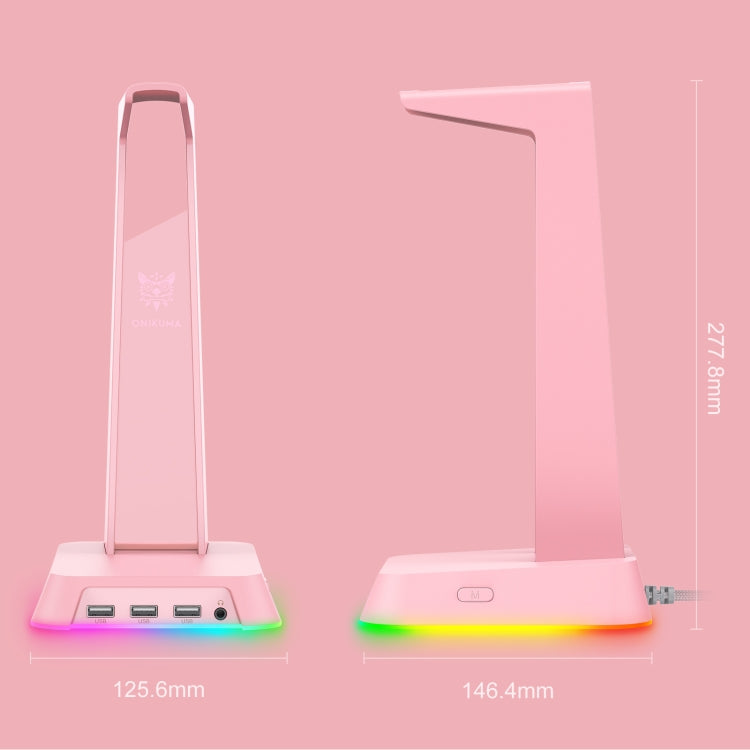 Lisslune | ONIKUMA ST-2 RGB Lighting Headset Stand (Pink)