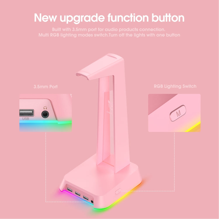 Lisslune | ONIKUMA ST-2 RGB Lighting Headset Stand (Pink)