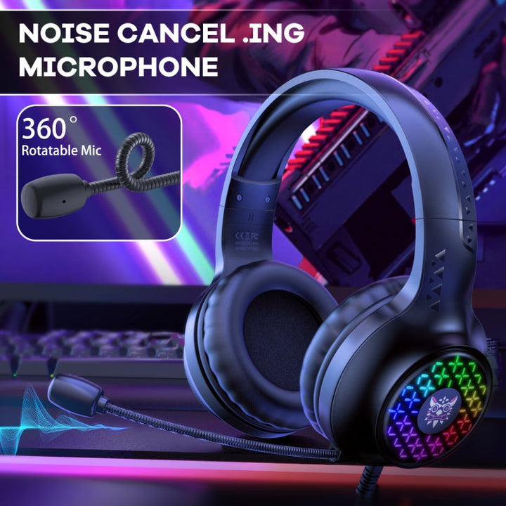 Lisslune | ONIKUMA X7 Pro USB + 3.5mm RGB Lighting Gaming Wired Headset (Black)
