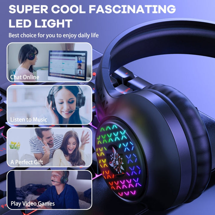 Lisslune | ONIKUMA X7 Pro USB + 3.5mm RGB Lighting Gaming Wired Headset (Black)