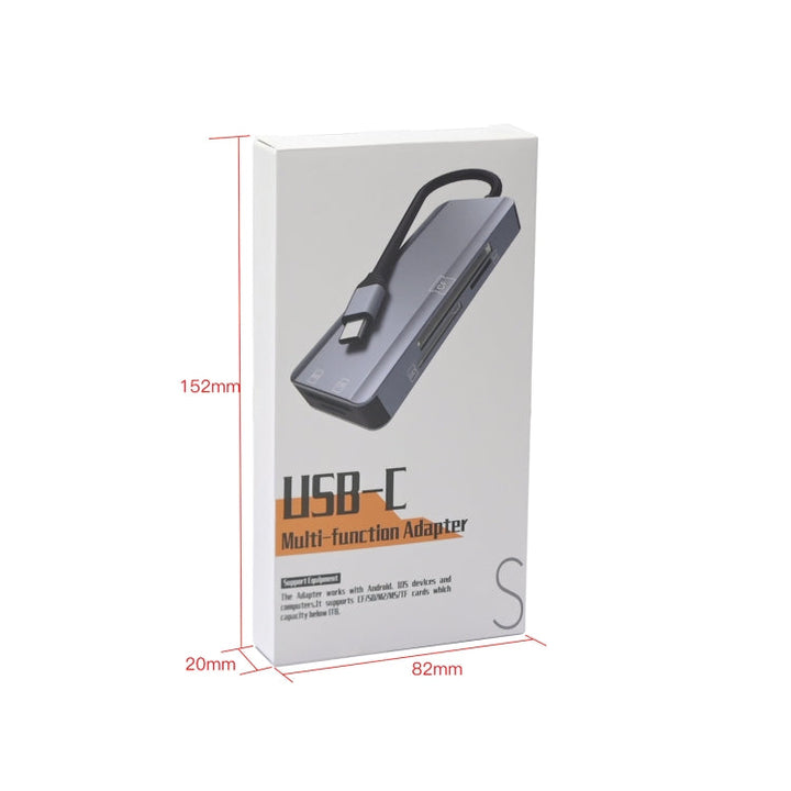 Lisslune | NK-3044 5 in 1 USB-C / Type-C to MS / M2 / CF / TF / SD Card Slots Adapter (Space Grey)
