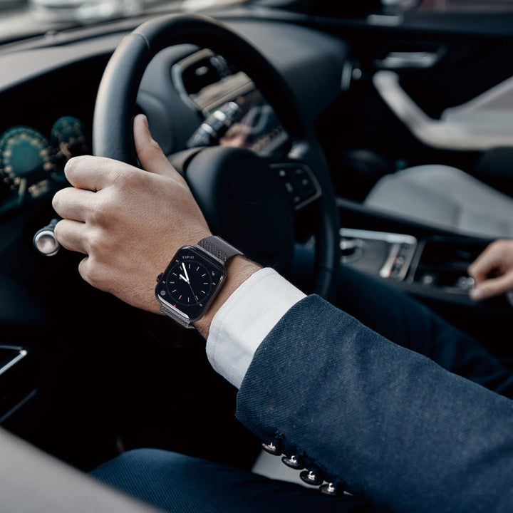 Lisslune | DUX DUCIS Milanese Watch Strap for Apple Watch Series 9&8&7 45mm / SE 3&SE 2&6&SE&5&4 44mm / 3&2&1 42mm (Gun Grey)