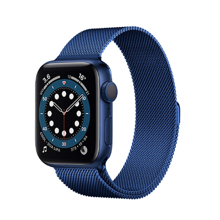 Lisslune | For Apple Watch Series 9&8&7 41mm / SE 3&SE 2&6&SE&5&4 40mm / 3&2&1 38mm Mutual Milanese Stainless Steel Bracelet���Blue���
