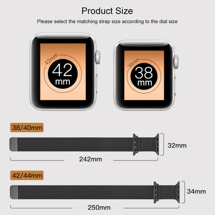 Lisslune | For Apple Watch Series 9&8&7 41mm / SE 3&SE 2&6&SE&5&4 40mm / 3&2&1 38mm Mutual Milanese Stainless Steel Band (Silver)