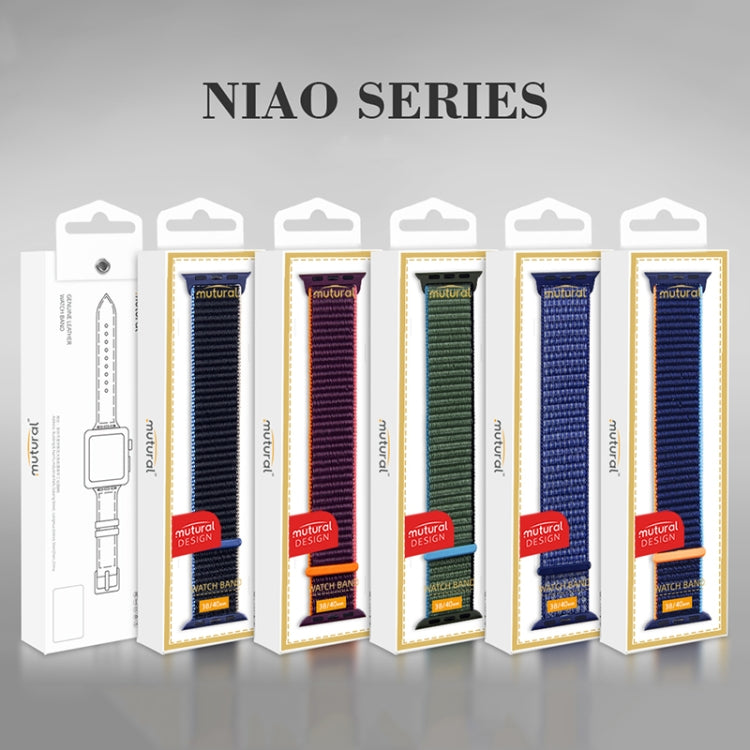 Lisslune | For Apple Watch Apple Watch Ultra 49mm & Watch Ultra 2 49mm / Series 9 & 8 & 7 45mm / SE 3 & SE 2 & 6 & SE & 5 & 4 44mm / 3 & 2 & 1 42mm Mutural Nylon Watch Band (Black Red)