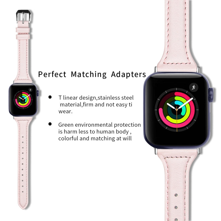 Lisslune | Leather Bracelet for Apple Watch Series 9&8&7 41mm / SE 3&SE 2&6&SE&5&4 40mm / 3&2&1 38mm (Sakura Pink)