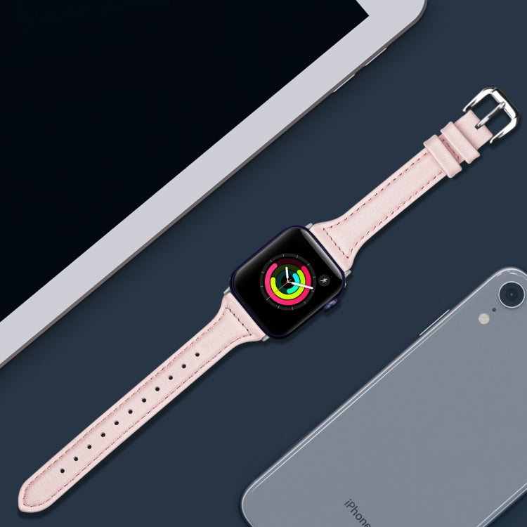 Lisslune | Leather Bracelet for Apple Watch Series 9&8&7 41mm / SE 3&SE 2&6&SE&5&4 40mm / 3&2&1 38mm (Sakura Pink)