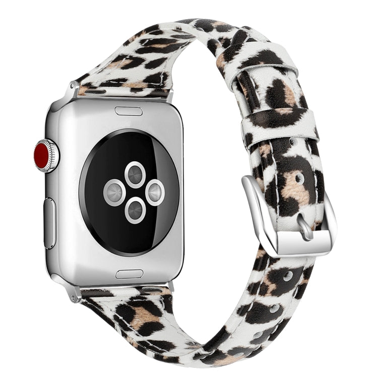 Lisslune | Leather Watch Band for Apple Watch Series 9&8&7 41mm / SE 3&SE 2&6&SE&5&4 40mm / 3&2&1 38mm (Yellow Leopard Print)