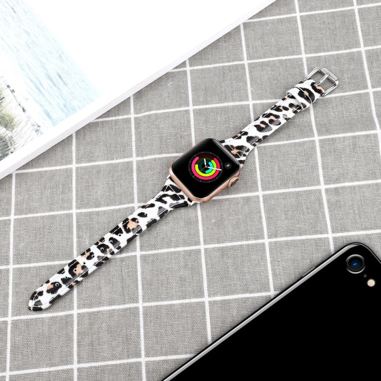 Lisslune | Leather Watch Band for Apple Watch Series 9&8&7 41mm / SE 3&SE 2&6&SE&5&4 40mm / 3&2&1 38mm (Yellow Leopard Print)