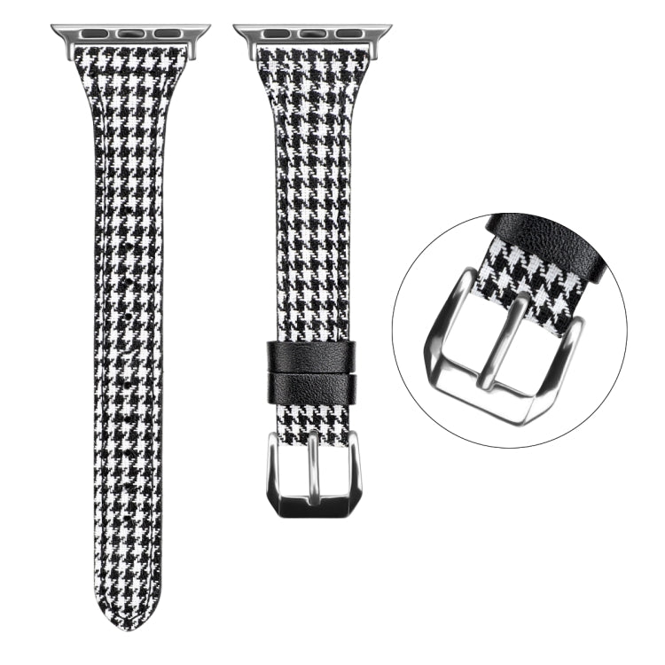 Lisslune | Leather Bracelet for Apple Watch Series 9&8&7 41mm / SE 3&SE 2&6&SE&5&4 40mm / 3&2&1 38mm (Houndstooth)