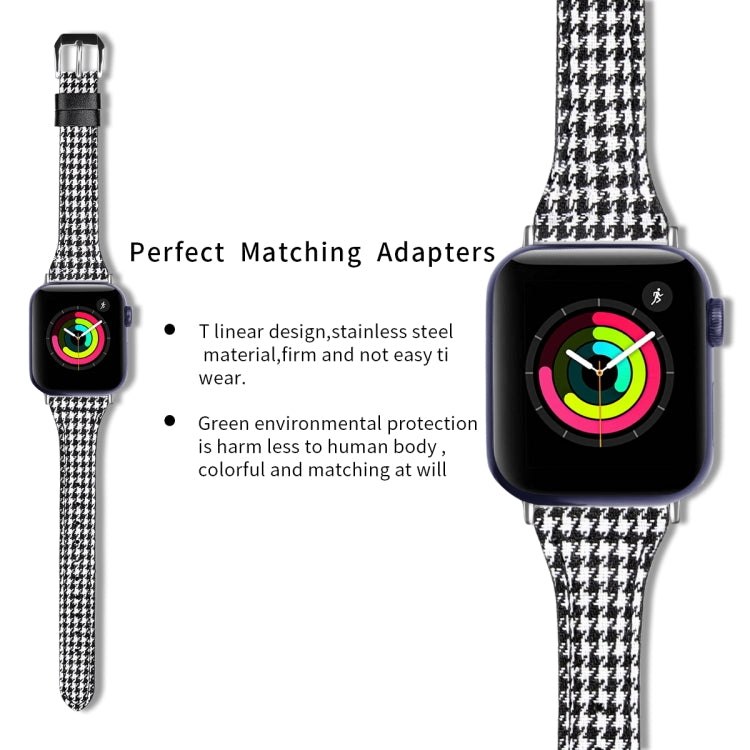 Lisslune | Leather Bracelet for Apple Watch Series 9&8&7 41mm / SE 3&SE 2&6&SE&5&4 40mm / 3&2&1 38mm (Houndstooth)