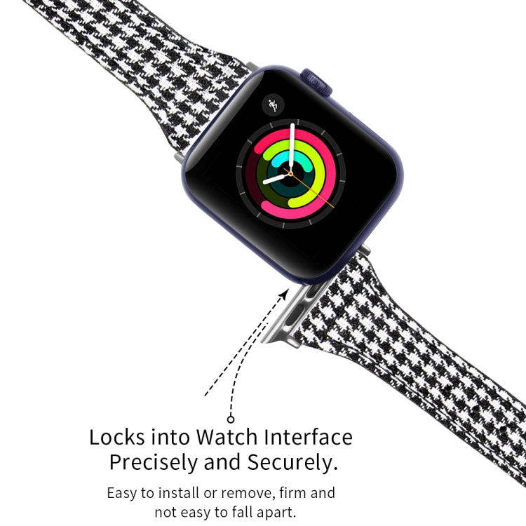 Lisslune | Leather Bracelet for Apple Watch Series 9&8&7 41mm / SE 3&SE 2&6&SE&5&4 40mm / 3&2&1 38mm (Houndstooth)