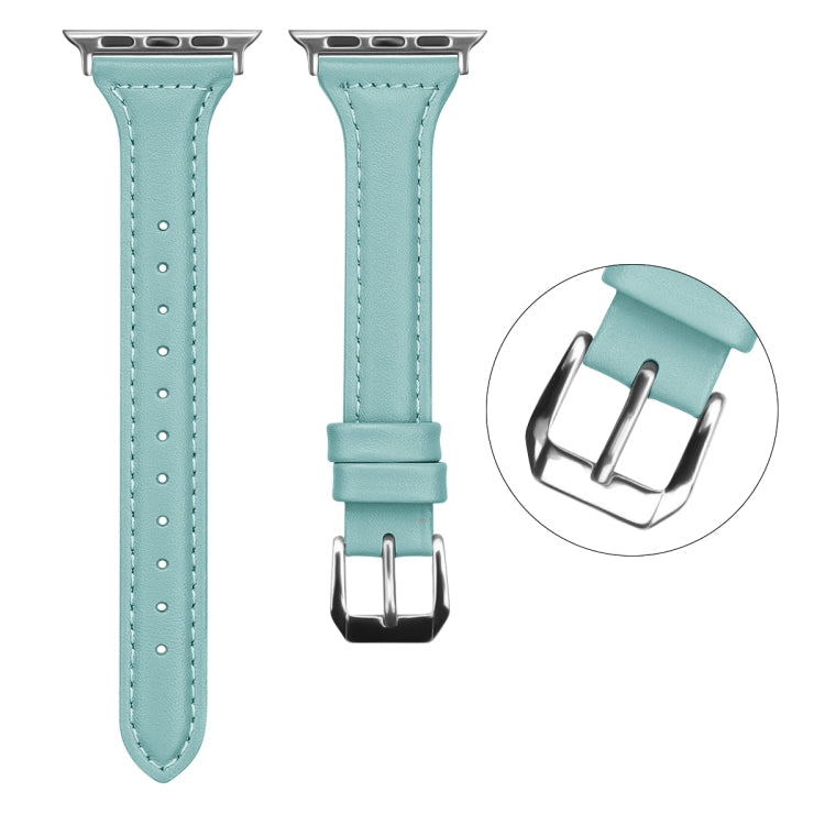 Lisslune | Leather Watch Band for Apple Watch Series 9&8&7 41mm / SE 3&SE 2&6&SE&5&4 40mm / 3&2&1 38mm (Sky Blue)
