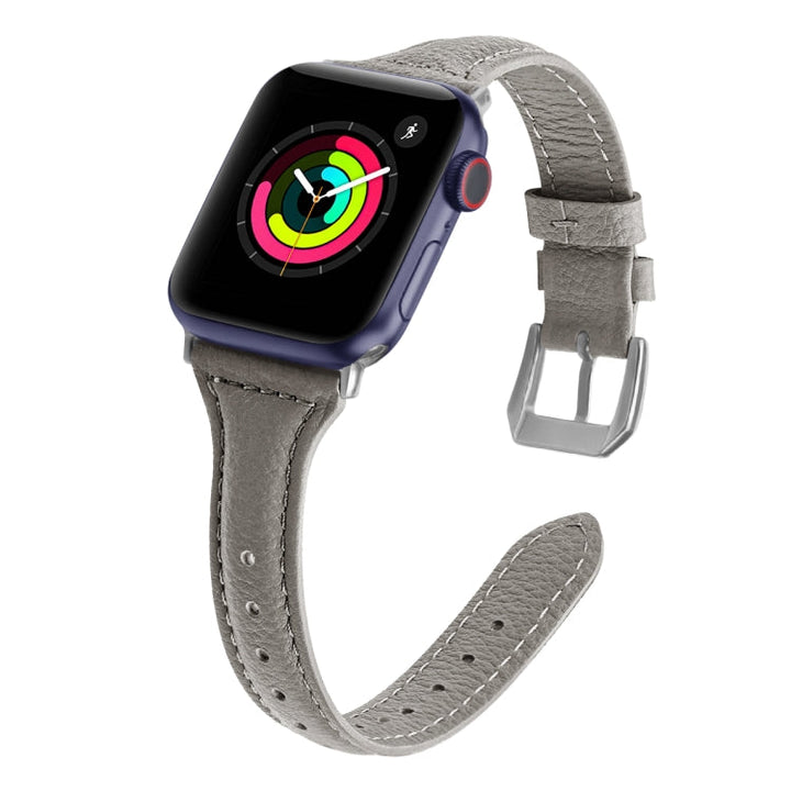 Lisslune | Leather Bracelet for Apple Watch Series 9&8&7 41mm / SE 3&SE 2&6&SE&5&4 40mm / 3&2&1 38mm (Lizard Pattern Grey)
