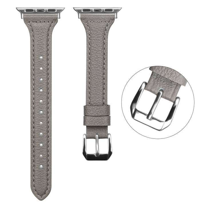 Lisslune | Leather Bracelet for Apple Watch Series 9&8&7 41mm / SE 3&SE 2&6&SE&5&4 40mm / 3&2&1 38mm (Lizard Pattern Grey)