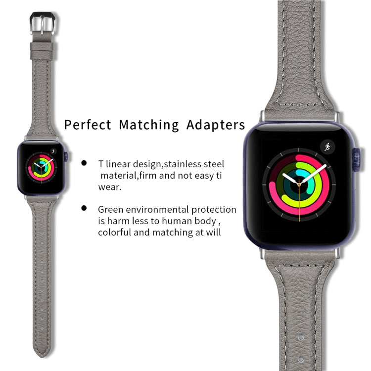 Lisslune | Leather Bracelet for Apple Watch Series 9&8&7 41mm / SE 3&SE 2&6&SE&5&4 40mm / 3&2&1 38mm (Lizard Pattern Grey)