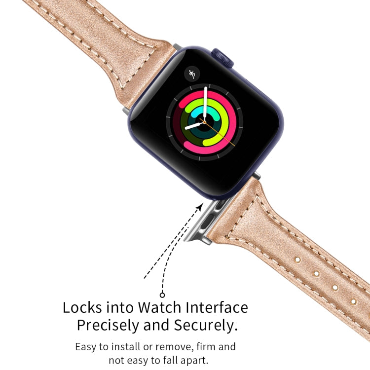 Lisslune | Leather Watch Strap for Apple Watch Ultra 49mm & Watch Ultra 2 49mm / Series 9 & 8 & 7 45mm / SE 3 & SE 2 & 6 & SE & 5 & 4 44mm / 3 & 2 & 1 42mm (Rose Gold)