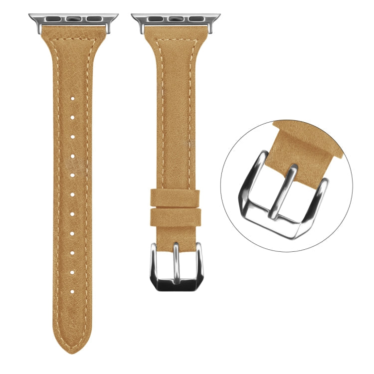 Lisslune | Leather Watch Strap for Apple Watch Ultra 49mm & Watch Ultra 2 49mm / Series 9 & 8 & 7 45mm / SE 3 & SE 2 & 6 & SE & 5 & 4 44mm / 3 & 2 & 1 42mm (Light Brown Waxed Leather)