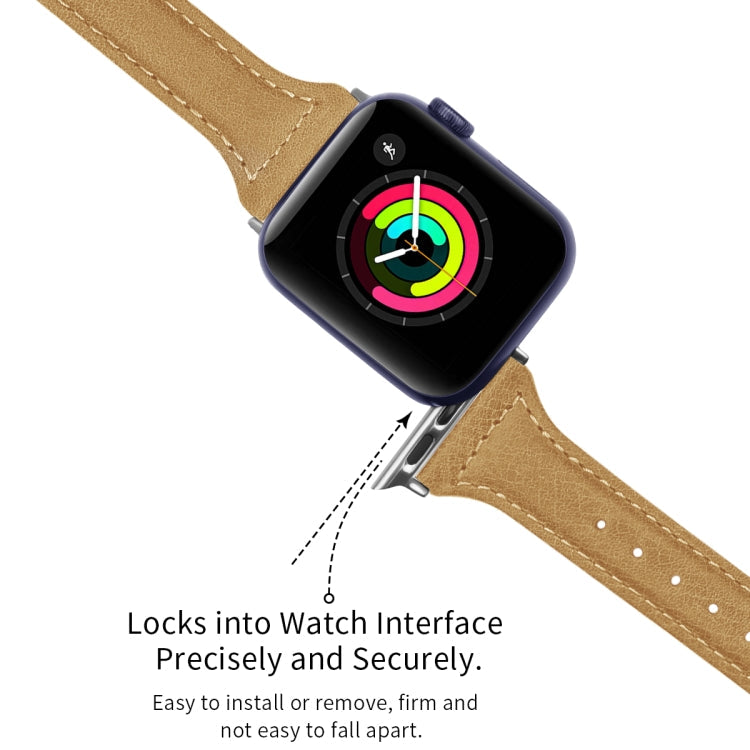 Lisslune | Leather Watch Strap for Apple Watch Ultra 49mm & Watch Ultra 2 49mm / Series 9 & 8 & 7 45mm / SE 3 & SE 2 & 6 & SE & 5 & 4 44mm / 3 & 2 & 1 42mm (Light Brown Waxed Leather)
