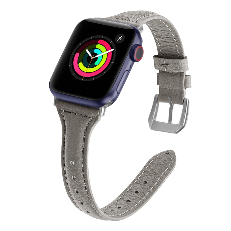 Lisslune | leather watch strap for Apple Watch Ultra 49mm & Watch Ultra 2 49mm / Series 9 & 8 & 7 45mm / SE 3 & SE 2 & 6 & SE & 5 & 4 44mm / 3 & 2 & 1 42mm (Lizard pattern Gray)
