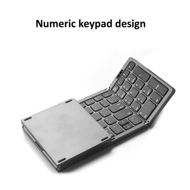 Lisslune | B089 Bluetooth foldable keyboard with numeric keypad (Gray)