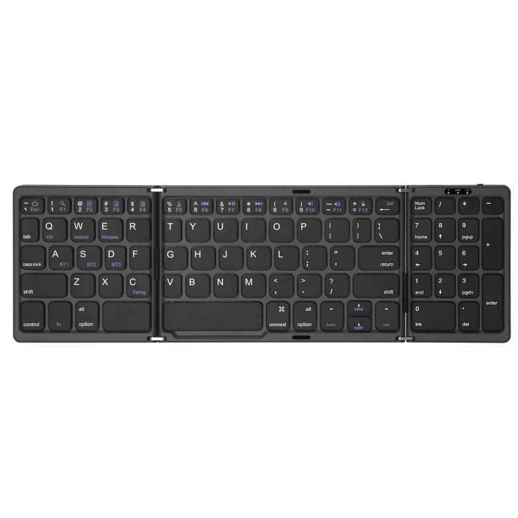Lisslune | B089 Bluetooth folding keyboard with numeric keypad (Black)